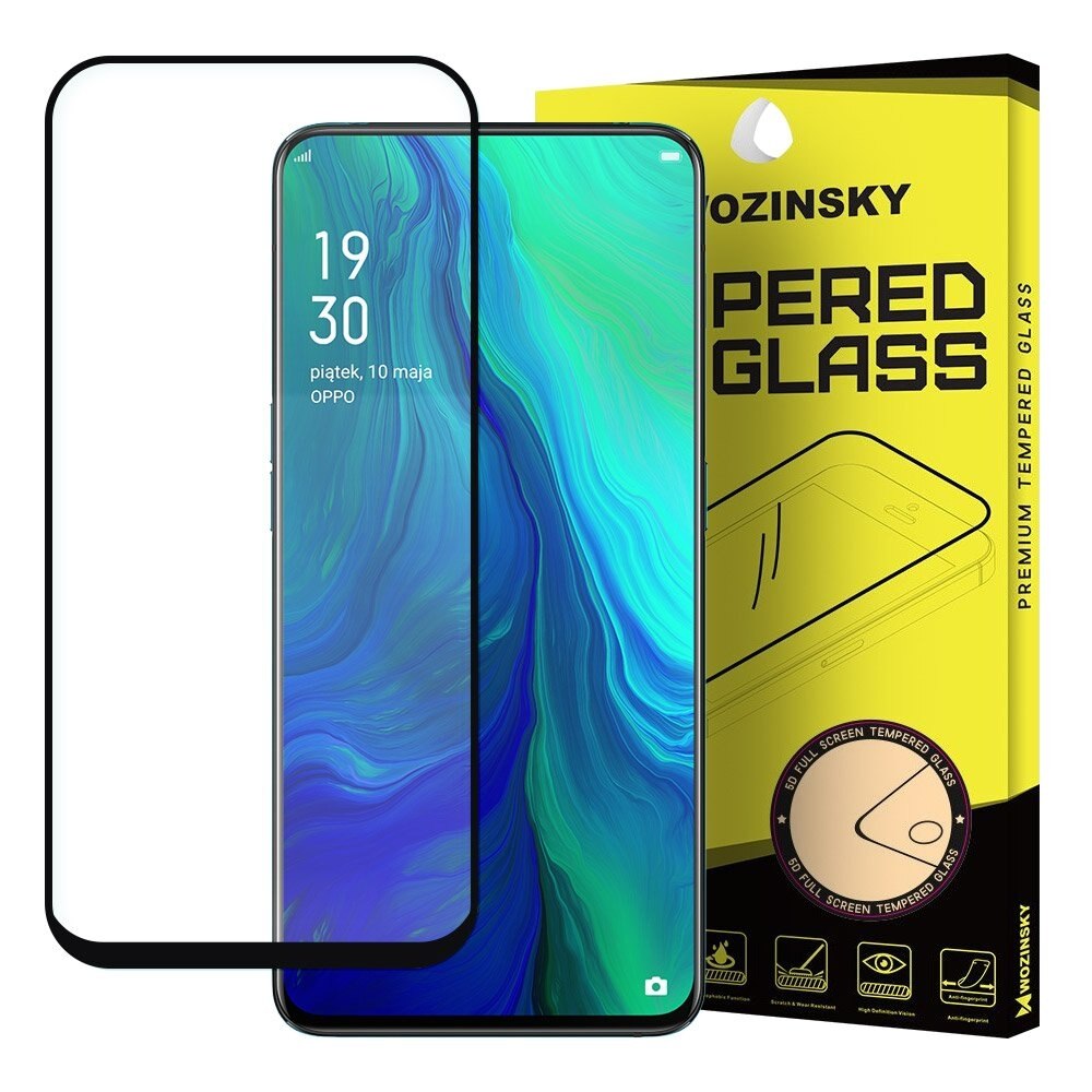 Folie Oppo Reno, Sticla Securizata, Extra - Rezistenta, Wozinsky, Case Friendly, Negru