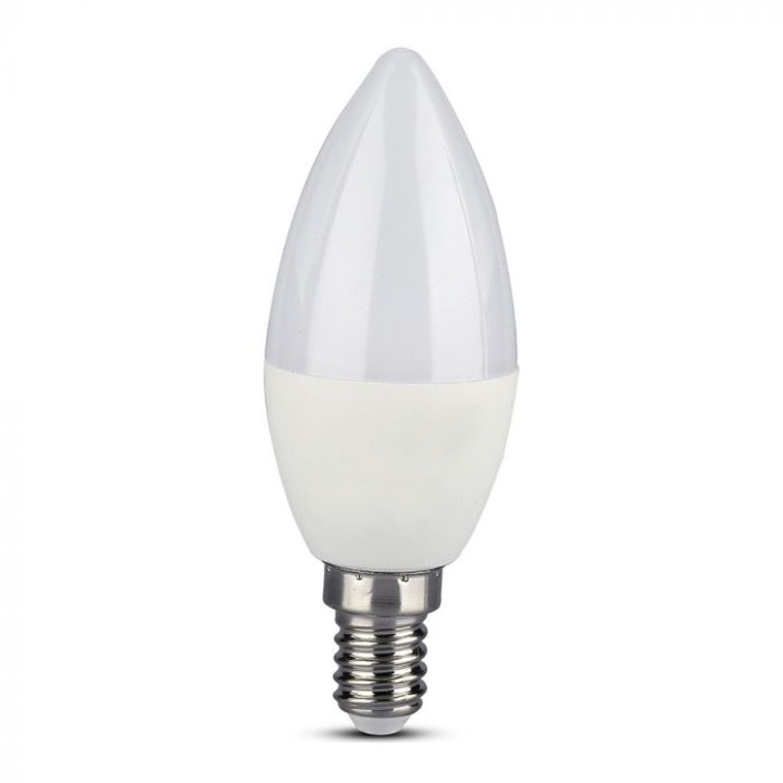 LED крушка тип свещ Smart V-TAC, 4.5W, E14, RGB+ 2700K/4000K/6400K съвместима с Amazon Alexa и Google Home
