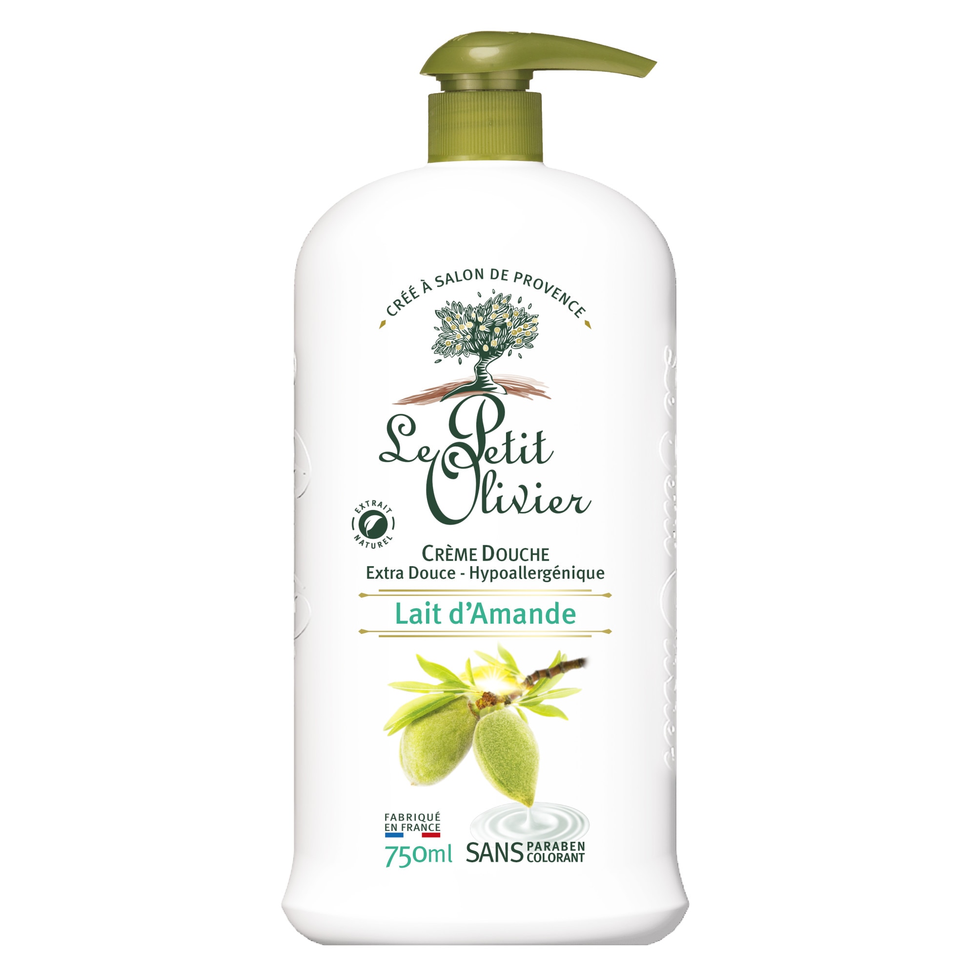 Gel de dus Le petit olivier lapte de migdale, 750ml