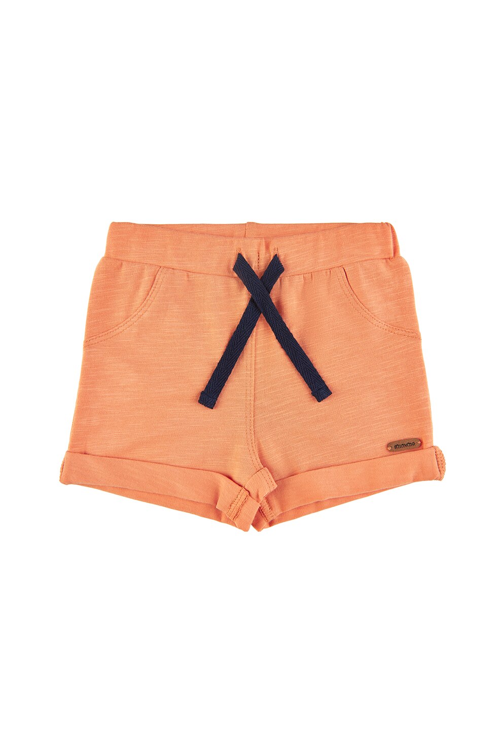 Minymo, Pantaloni scurti din amestec de bumbac organic, cu snur, Oranj