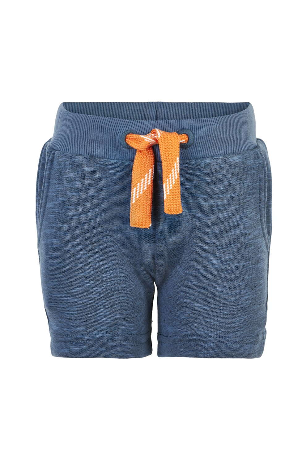 Minymo, Pantaloni scurti din amestec de bumbac organic, cu snur, Bleumarin, 86 CM