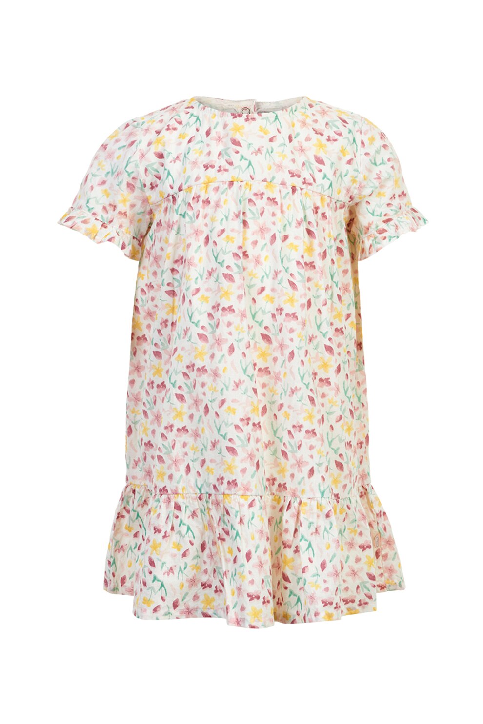 Minymo, Rochie de bumbac organic cu model floral, Multicolora, 92 CM