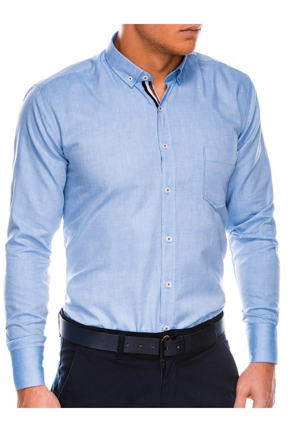 Camasa regular fit barbati K490 - albastru, Albastru, 42