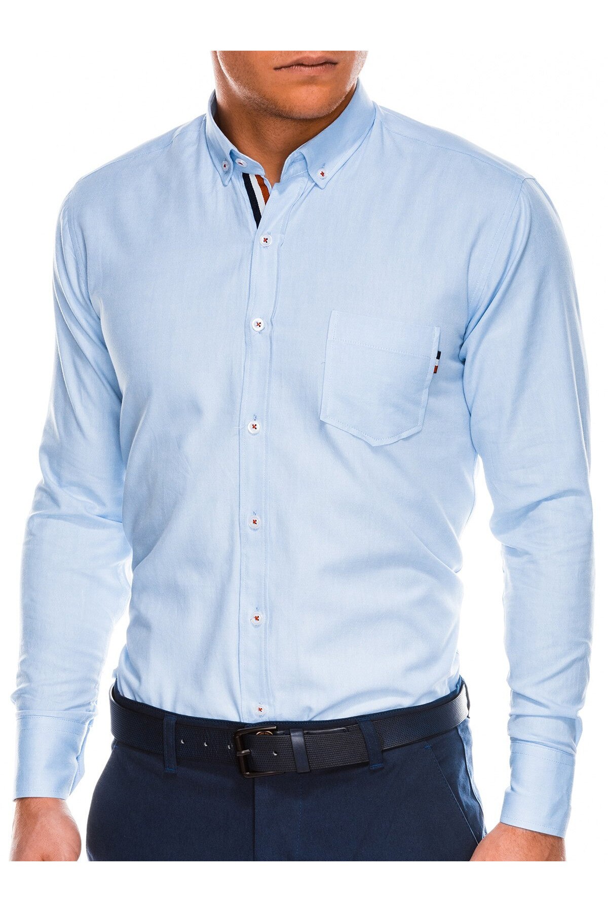 Camasa regular fit barbati K490 - albastru-deschis, Albastru, 38