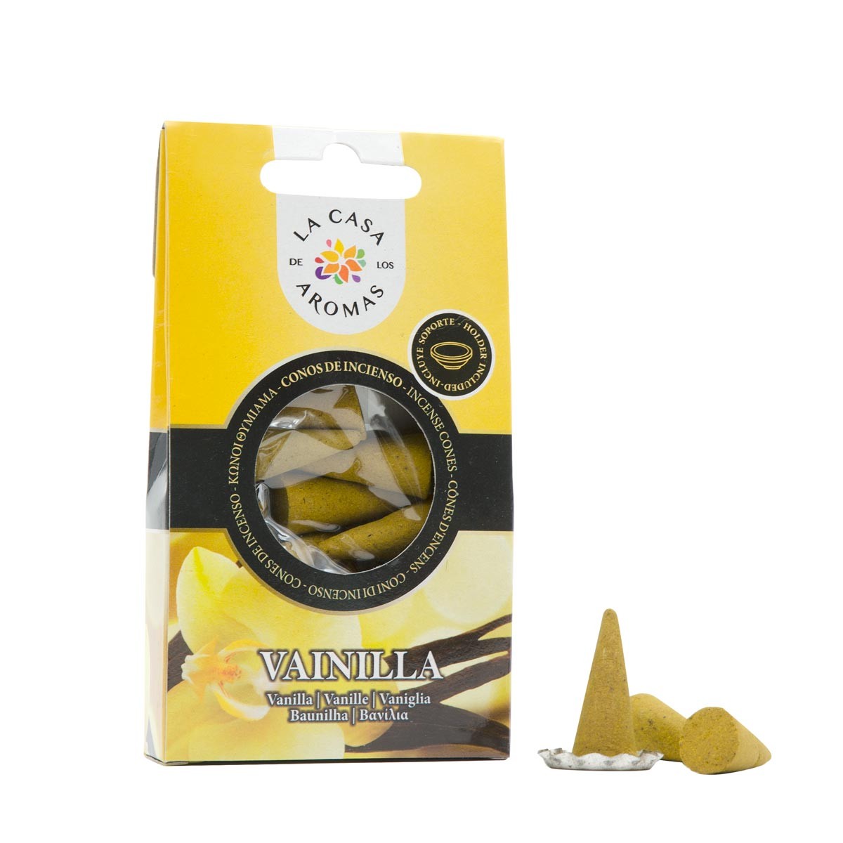 Conuri parfumate Vanilie 15 buc cu suport