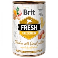 Hrana umeda pentru caini, Brit Fresh, pui si cartofi dulci, set 6 x 400gr