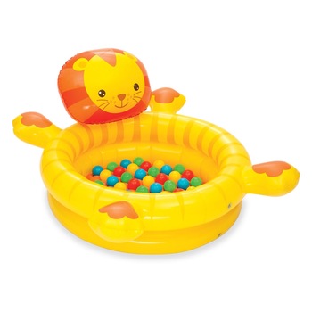 Loc de joaca gonflabil, Zola®, pentru copii, in forma de leu, cu 50 de bile multicolore, 111x98x61 cm Loc de joaca gonflabil, Zola®, pentru copii, in forma de leu, cu 50 de bile multicolore, 111x98x61 cm