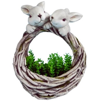 Ghiveci decorativ Strend Pro Iepurasi, ceramica, 27 x 15 x 38 cm Ghiveci decorativ Strend Pro Iepurasi, ceramica, 27 x 15 x 38 cm