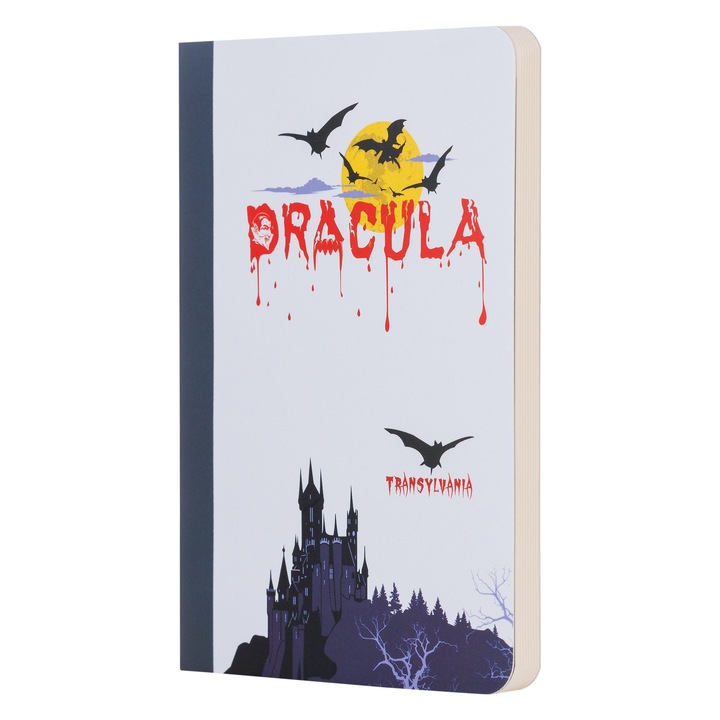 Agenda nedatata, Magnetella, foi albe - veline, 10 x 14,5 cm, 72 file, Dracula