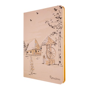 Agenda nedatata, Magnetella, foi albe - veline, 13,8 x 19,6 cm, 72 file, Satul romanesc Agenda nedatata, Magnetella, foi albe - veline, 13,8 x 19,6 cm, 72 file, Satul romanesc