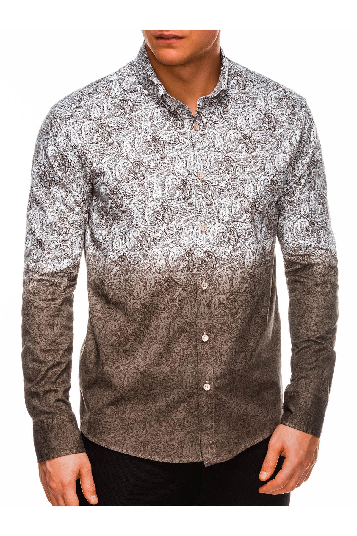 Camasa regular fit premium barbati K513 - maro, Maro, 44