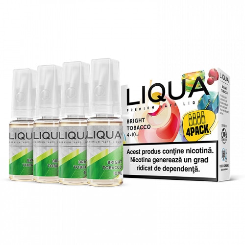 Pachet: 4 x Lichid pentru Tigara Electronica Liqua Elements, 10ml, Bright Tobacco, 12 mg/ml