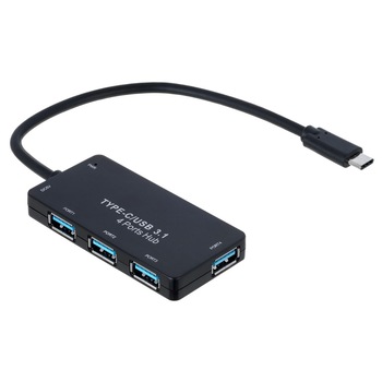 Hub USB tip C 3.1 tata , Akyga 13506, cu 4 porturi USB 3.0 si conector alimentare DC 3.5x1.35mm Hub USB tip C 3.1 tata , Akyga 13506, cu 4 porturi USB 3.0 si conector alimentare DC 3.5x1.35mm