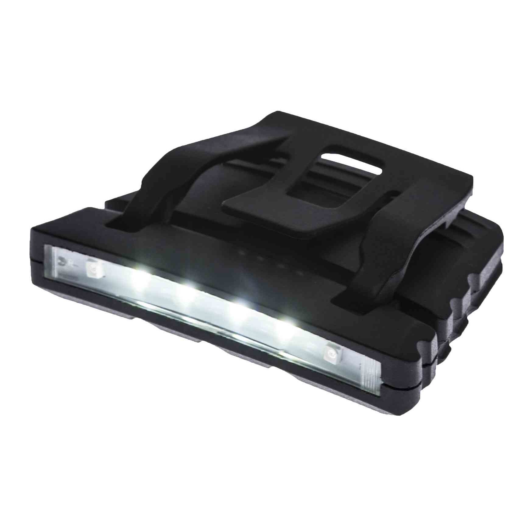 Lanterna reincarcabila prin USB, montabila pe sapca/casca, rezistenta la stopi de apa, luminozitate 100 lm