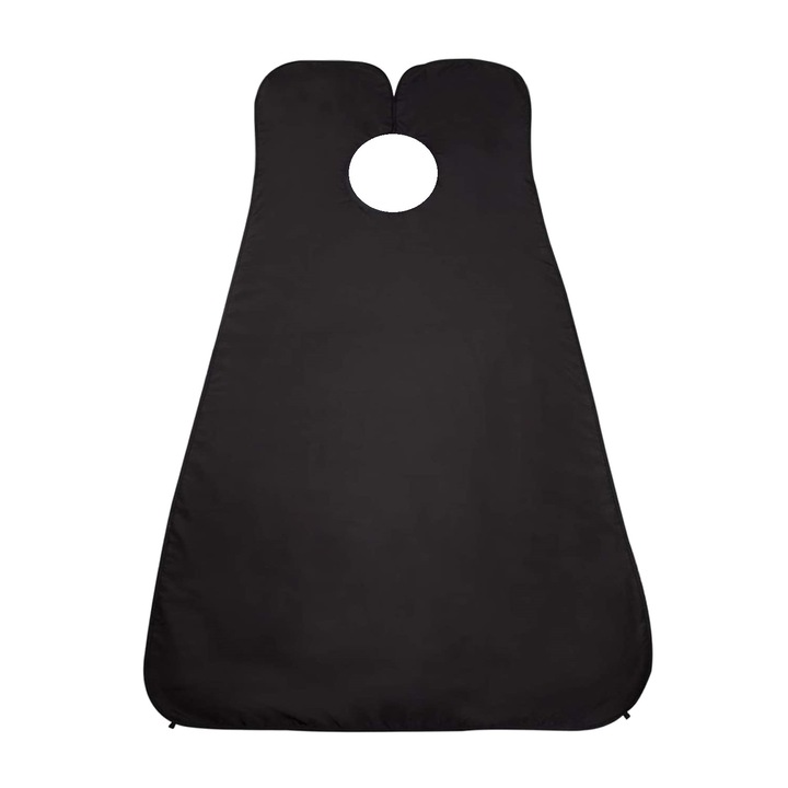 Pelerina impermeabila cu ventuze pentru barbierit si tuns, 120 x 70 cm, WRG, neagra
