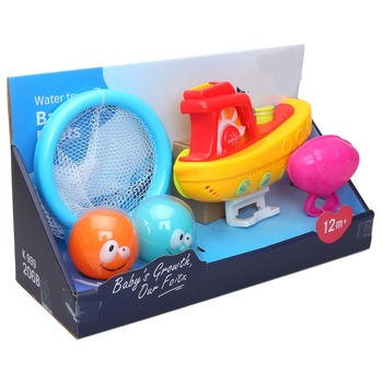 Set jucarii de baie M-Toys corabia cu 4 accesorii Set jucarii de baie M-Toys corabia cu 4 accesorii