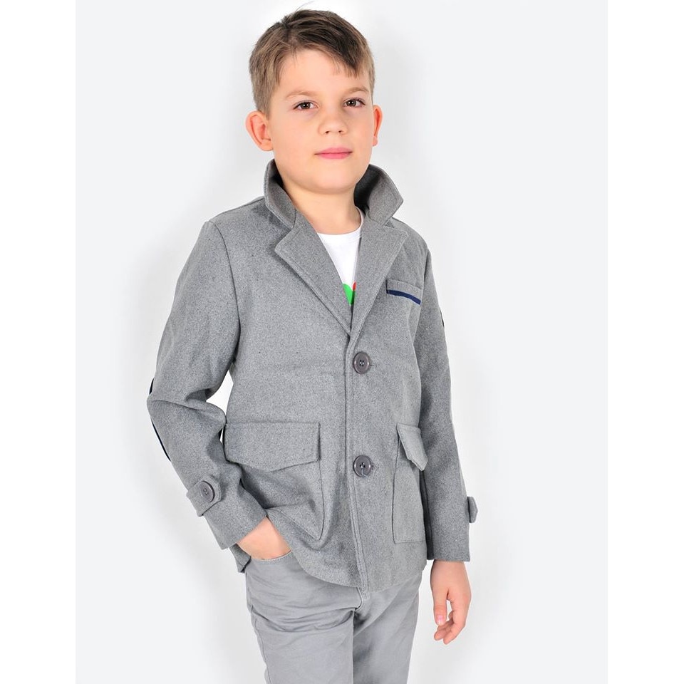 Jacheta din stofa, gri, 8 ani