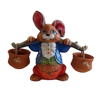 Figurina gradina tip iepuras, ceramica, 34hx45Lx18l gradina/foisor/balcon, ornament/decoratiune, multicolor