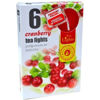 Set 6 Lumanari Parfumate Tip Pastila din Parafina, Parfum de Merisoare, Timp de Ardere 4.5 h Set 6 Lumanari Parfumate Tip Pastila din Parafina, Parfum de Merisoare, Timp de Ardere 4.5 h