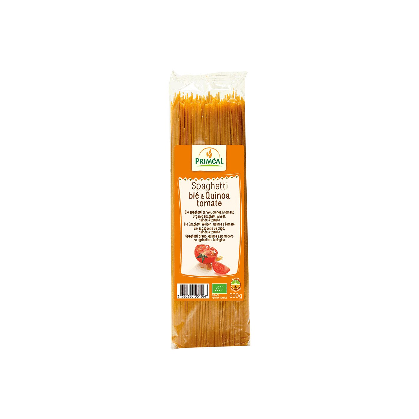 Spaghetti bio cu quinoa si tomate, Primeal, 500g