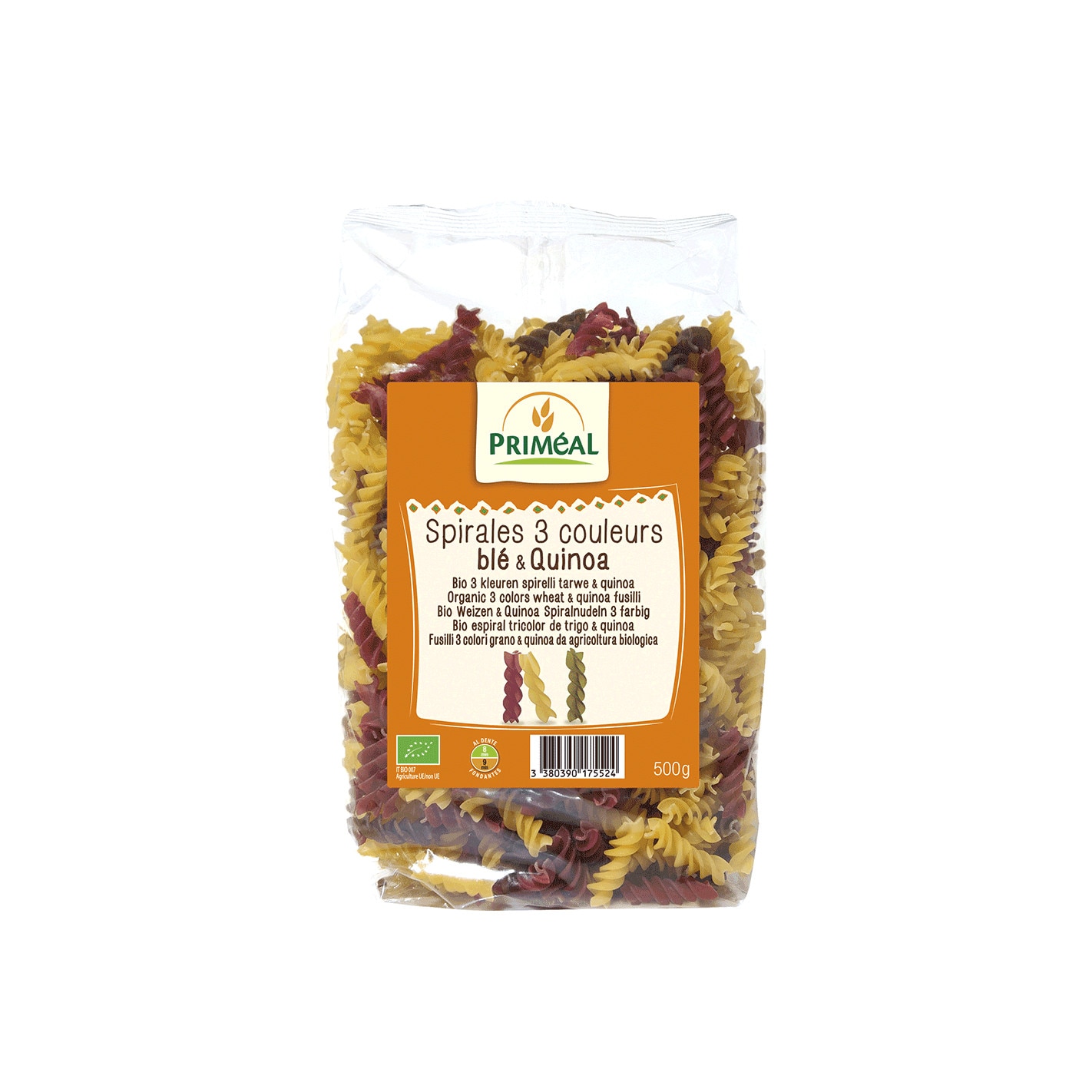 Paste bio Spirale in 3 culori cu quinoa, Primeal, 500g