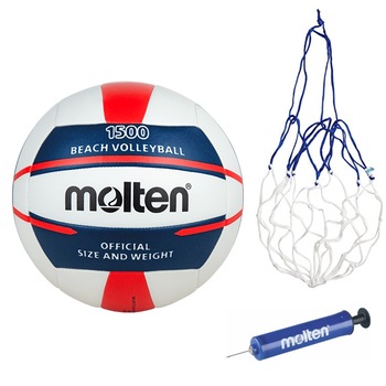 Minge volei plaja Molten V5B1500-WN, pompa si plasa Minge volei plaja Molten V5B1500-WN, pompa si plasa