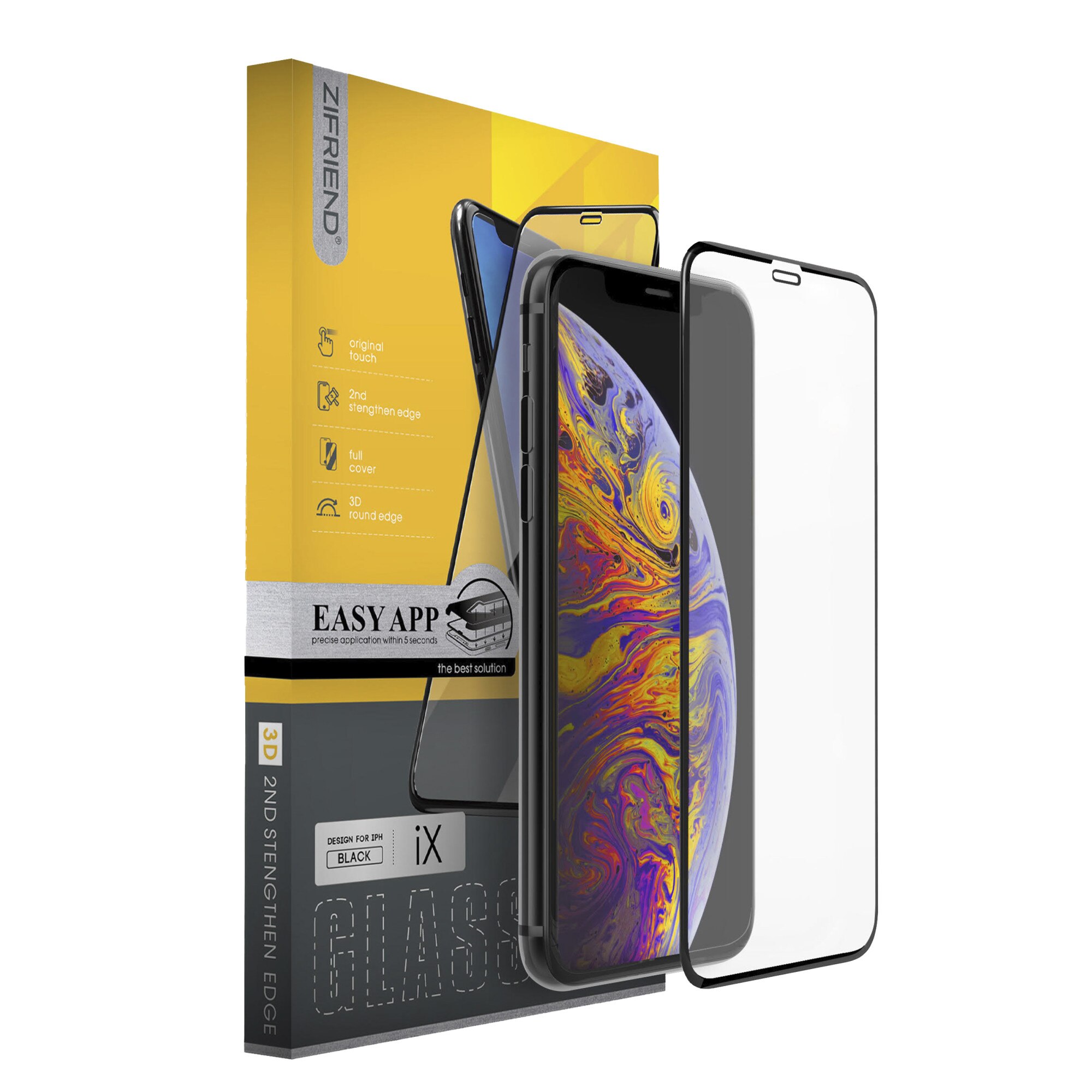 Folie protectie Apple Iphone XS Max Full Screen 3D EDGE ZiFriend