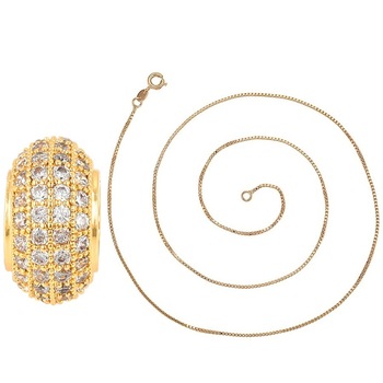 Lantisor Anebris cu pandantiv Brilliant Charm,dublu placat Aur 18K,lungime 50cm Lantisor Anebris cu pandantiv Brilliant Charm,dublu placat Aur 18K,lungime 50cm