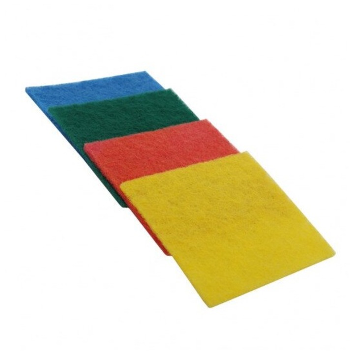 Set 4 Lavete cu Fibre Abrazive OTI Clean, 15x9 cm, Multicolor, Laveta pentru Bucatarie