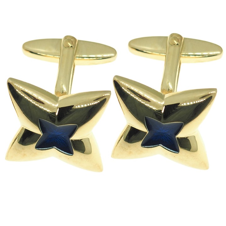 Butoni camasa manseta auriti mecanism arc figurina stea albastra 14301 Dras