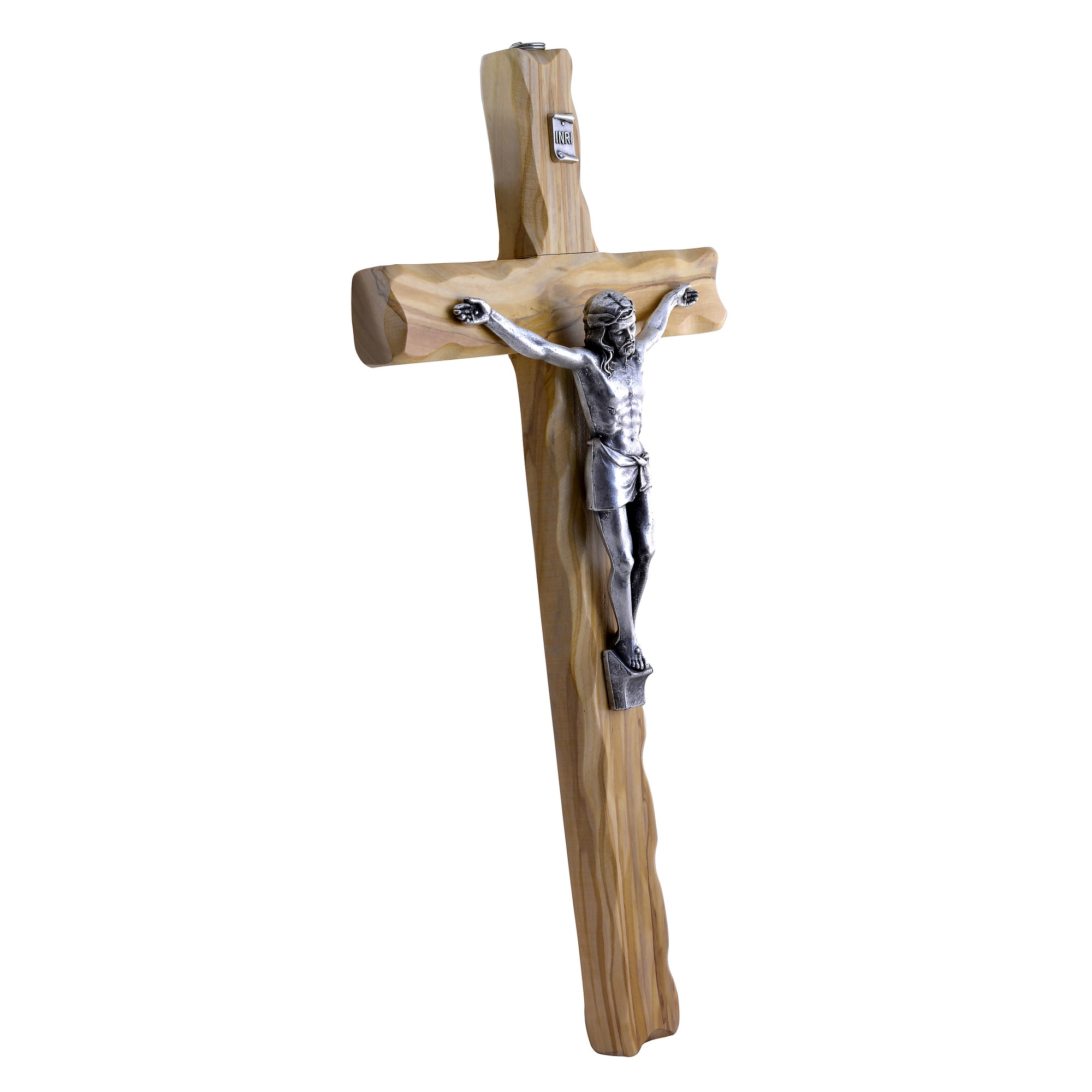 Cruce sculptata manual in lemn masiv de maslin cu corpul placat cu ...