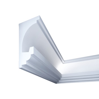 Bagheta decorativa pentru banda led din polistiren XPS alb 57×110×2000mm, Bl13 Bagheta decorativa pentru banda led din polistiren XPS alb 57×110×2000mm, Bl13