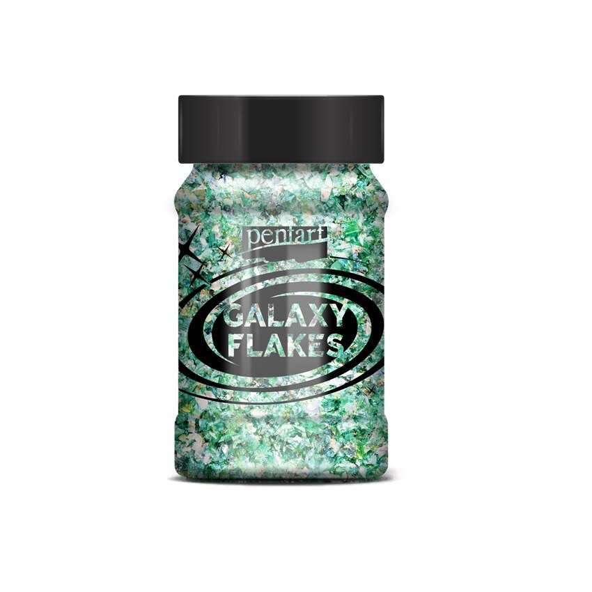 Fulgi decorativi Galaxy, Pentart 100 ml - verde Pamant