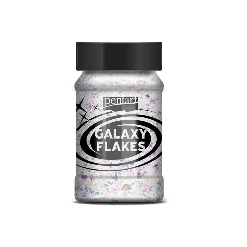 Fulgi decorativi Galaxy, Pentart 100 ml - alb Jupiter