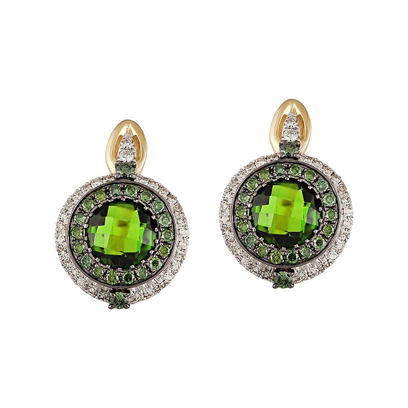 Cercei Deruvo Aur 18k Diamante, Diopside E30094R-Y