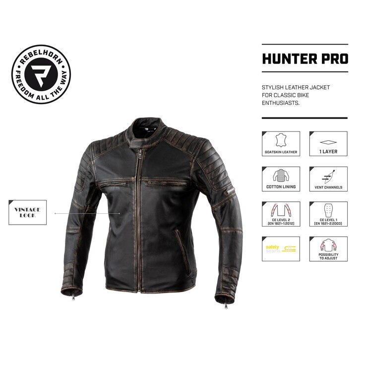 Geaca de piele Rebelhorn Hunter Pro L Maro - eMAG.ro