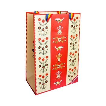 Punga din hartie, Magnetella, 15 x 23 x 8.5 cm, Motive florale, multicolora Punga din hartie, Magnetella, 15 x 23 x 8.5 cm, Motive florale, multicolora