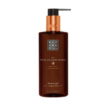 Gel de dus Rituals 300ml, Ritual of Happy Buddha, cu aroma de portocale si lemn de cedru Gel de dus Rituals 300ml, Ritual of Happy Buddha, cu aroma de portocale si lemn de cedru