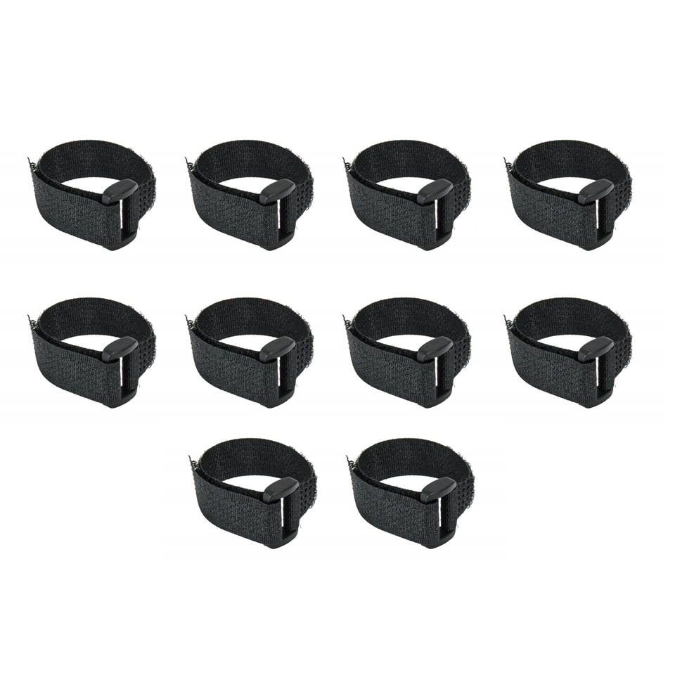 Set 10 benzi velcro cu catarama, negru, 12 x 150mm, Dedra