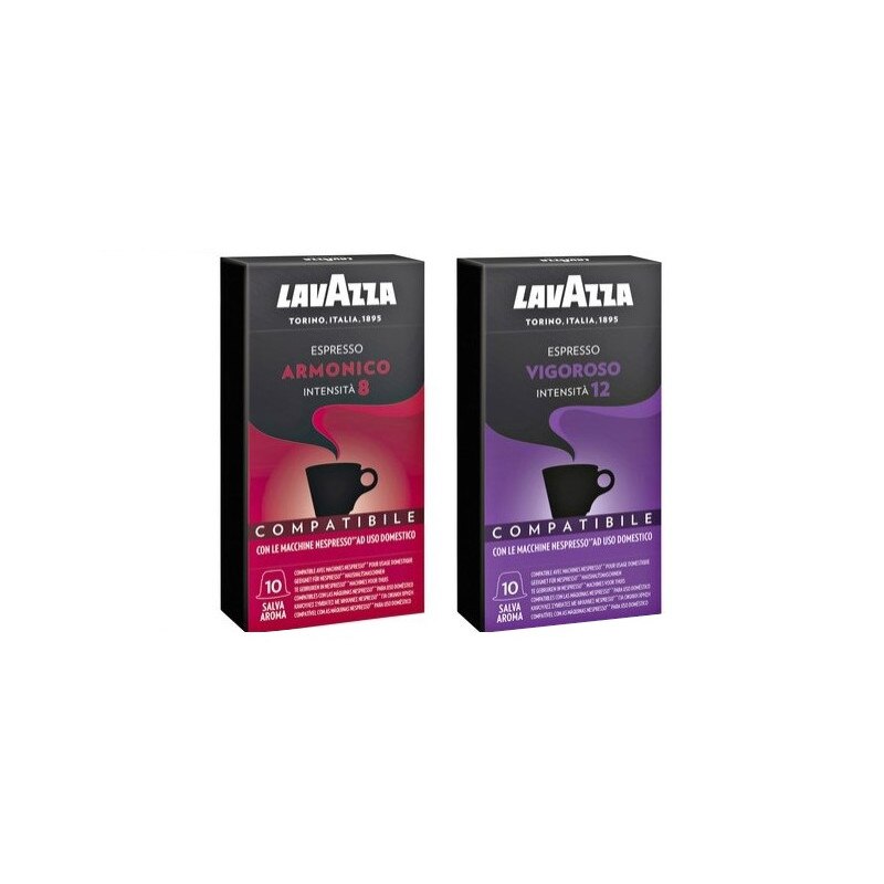 Set 2 x 10 Capsule Lavazza Armonico, Vigoroso, Compatibile Nespresso, 105 g