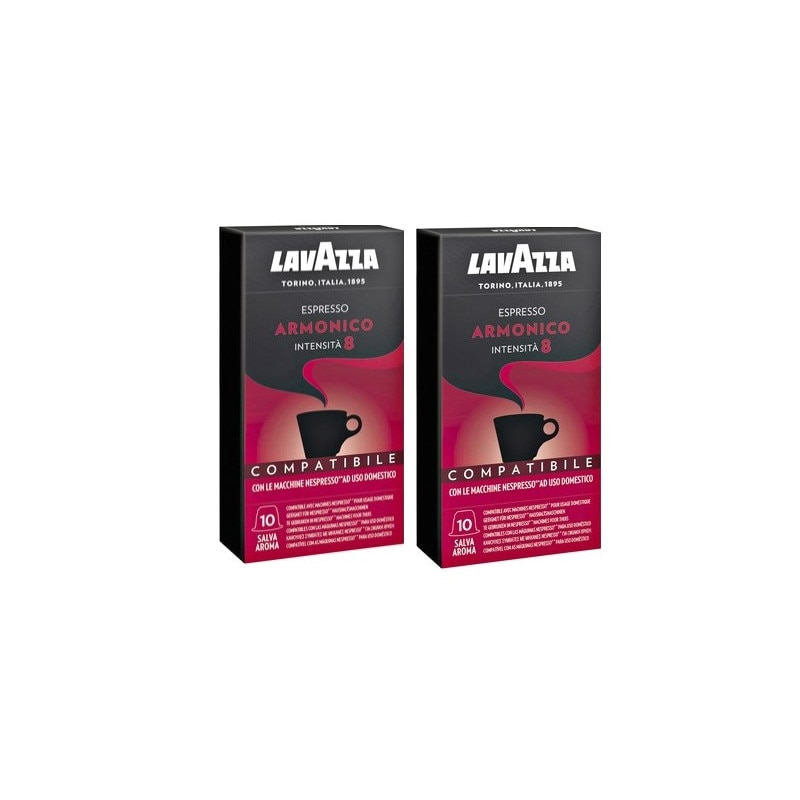Set 2 x 10 Capsule Cafea Lavazza Armonico, Compatibile Nespresso, 100g
