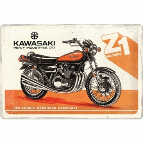 Tablou placa metalica - Kawasaki - Motorcycle Z1- 20x30 cm