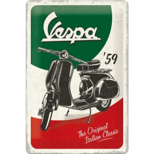 Tablou placa metalica - Vespa - The Italian Classic- 20x30 cm