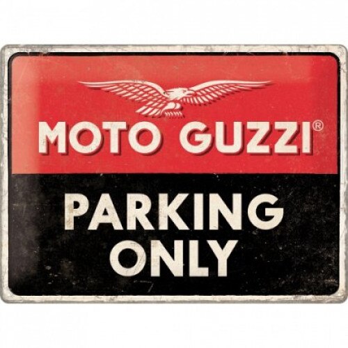 Tablou placa metalica - Moto Guzzi - Parking Only- 30x40 cm