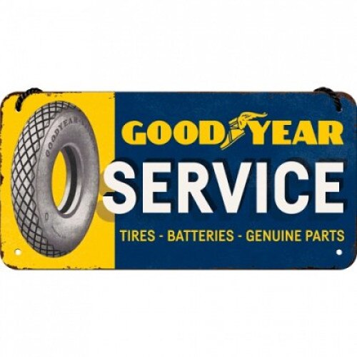 Placa metalica cu snur - GoodYear Service - 10x20 cm