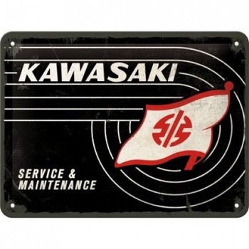 Placa metalica - Kawasaki - Tank Logo - 15x20 cm Placa metalica - Kawasaki - Tank Logo - 15x20 cm