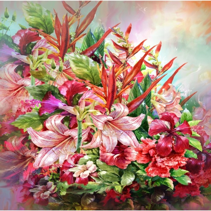 MÉDIA vászonfestmény, növényvilág 45, 45 x 45 cm
