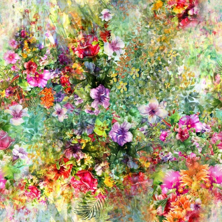 OEM Nyomtatott festmény, virágok, 45 x 45 cm