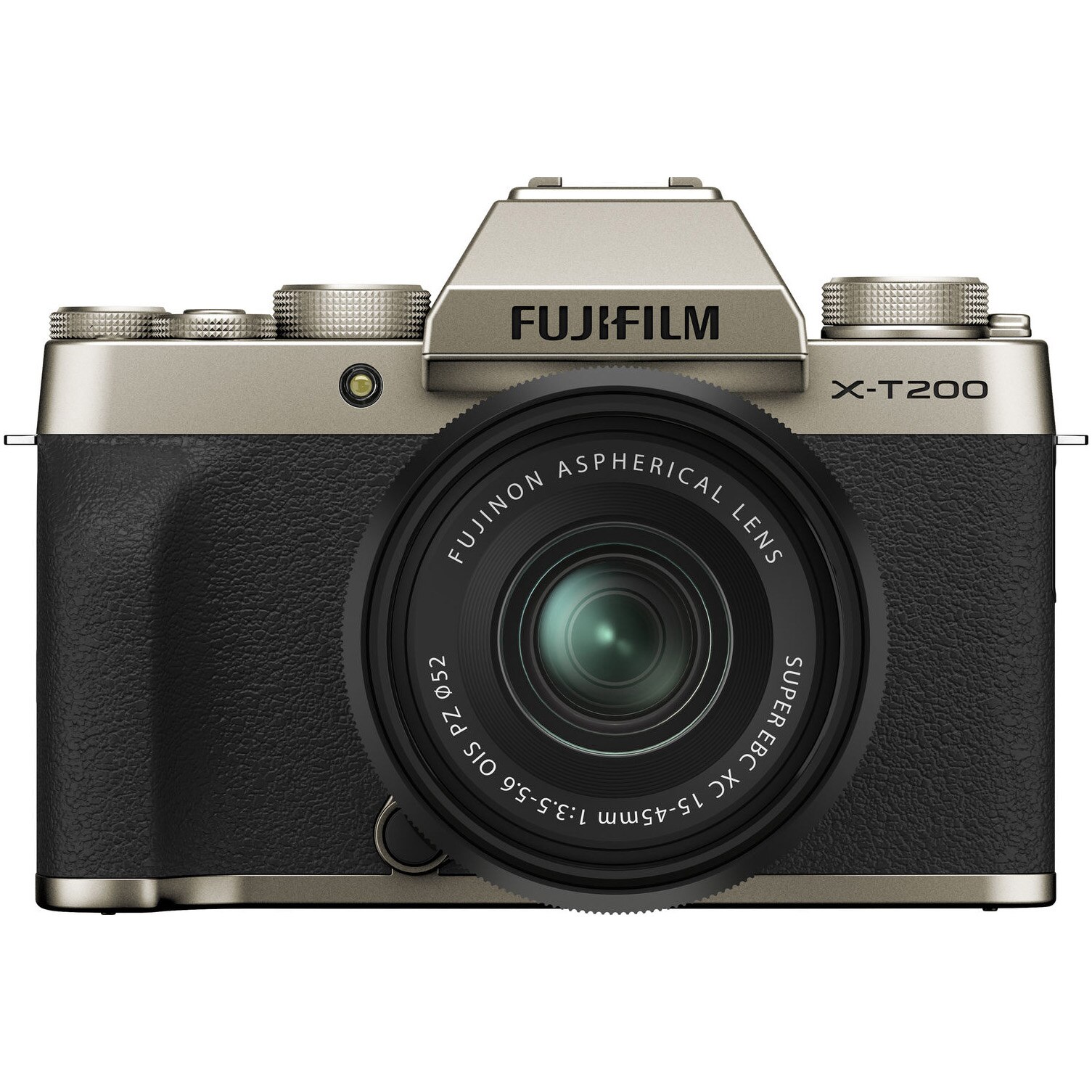 Aparat foto Mirrorless Fujifilm X-T200, 24.2 MP, 4K, Champagne Gold + Obiectiv XC 15-45 mm