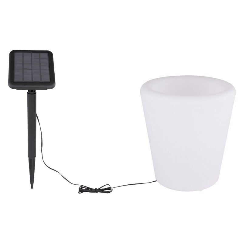 Ghiveci flori luminos, Globo, incarcare solara 4XLED RGB, diametru 27 cm, IP44